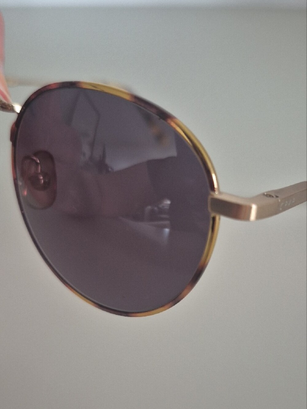 NWOT Crap Eyewear - Round Light Tortoiseshell Frame Sunglasses with Gold Accents - Picture 10 of 16